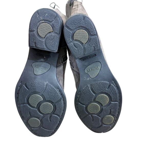 Born Taupe Suede Over the Knee Boots Women's 7.5 Side Zip/Back Tie Flannel Lined - Picture 6 of 10